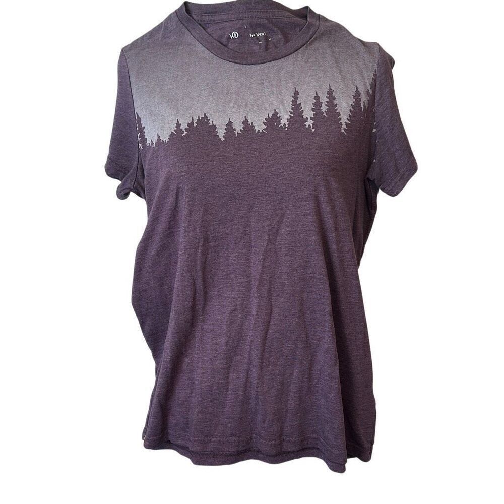 Ten 10 Tree Purple Tree Line Graphic Womens Short Sleeve T-shirt M